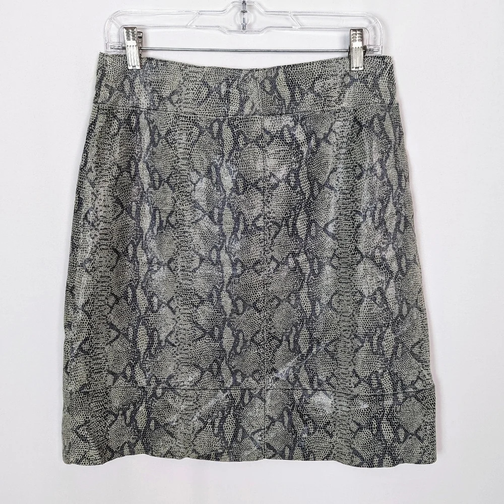 Vintage 90s Y2k INC 8P 100% Leather Snakeskin Skirt Bratz Spice Girls Party